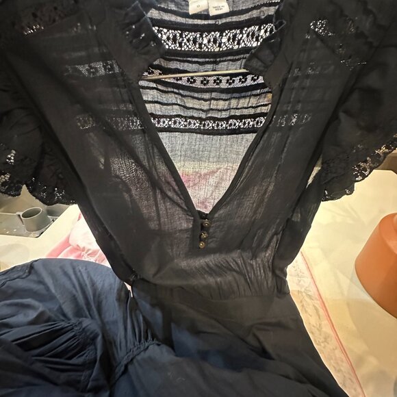 Veronica Beard Satori Eyelet Blue Short Sleeve Maxi Dress | Size 0 - Picture 3 of 16